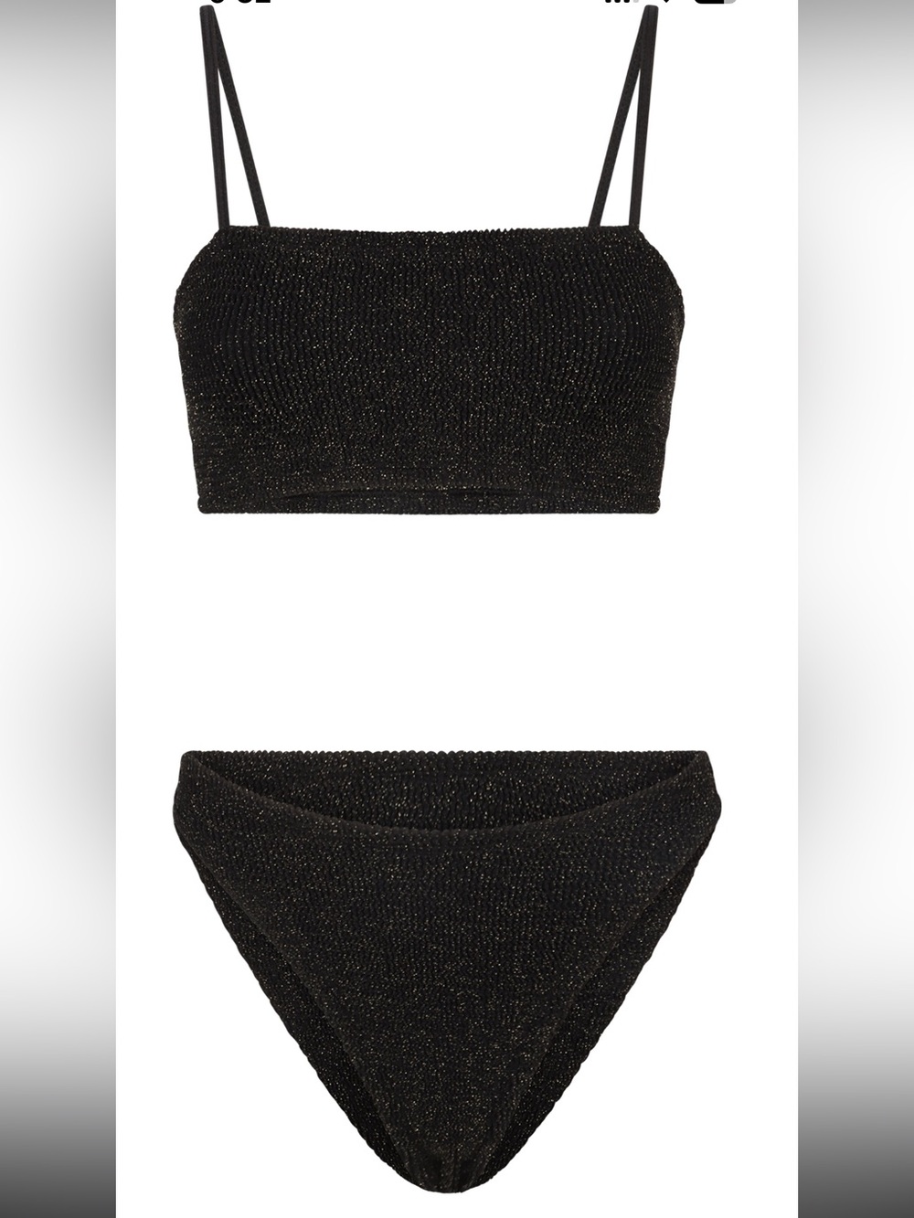 Hunza G Gigi Lurex Bikini 
Black/Gold NWT